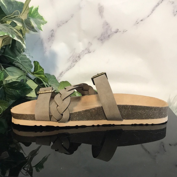 5🌟Review Braided Strap Buckle Taupe Womens Sandal - Picture 3 of 8